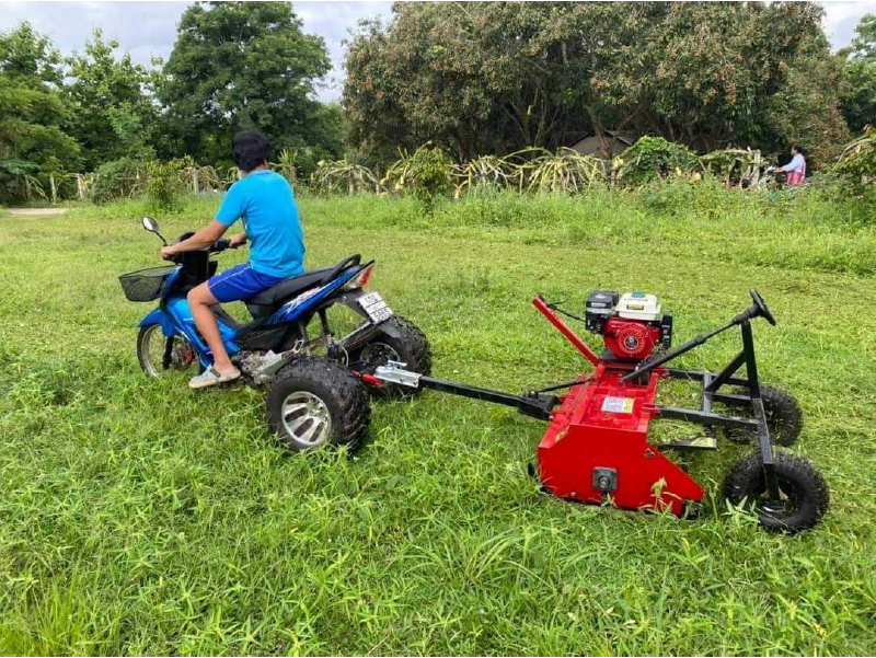 เครื่องตัดหญ้า ติด ATV แบบลากจูงสามล้อพ่วงหรือกระบะ